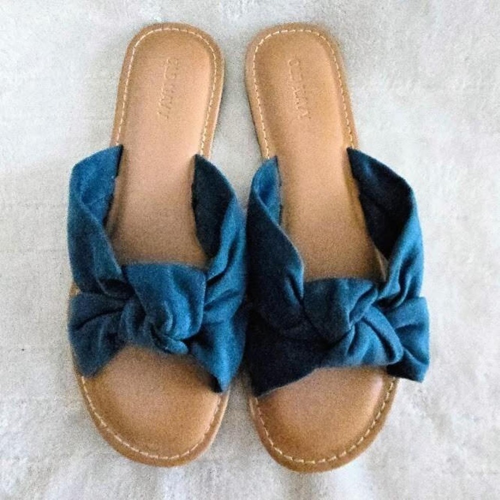 Old Navy Bow Slide Sandals - Slip On Casual Comfort - Size (See Pics)